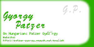 gyorgy patzer business card